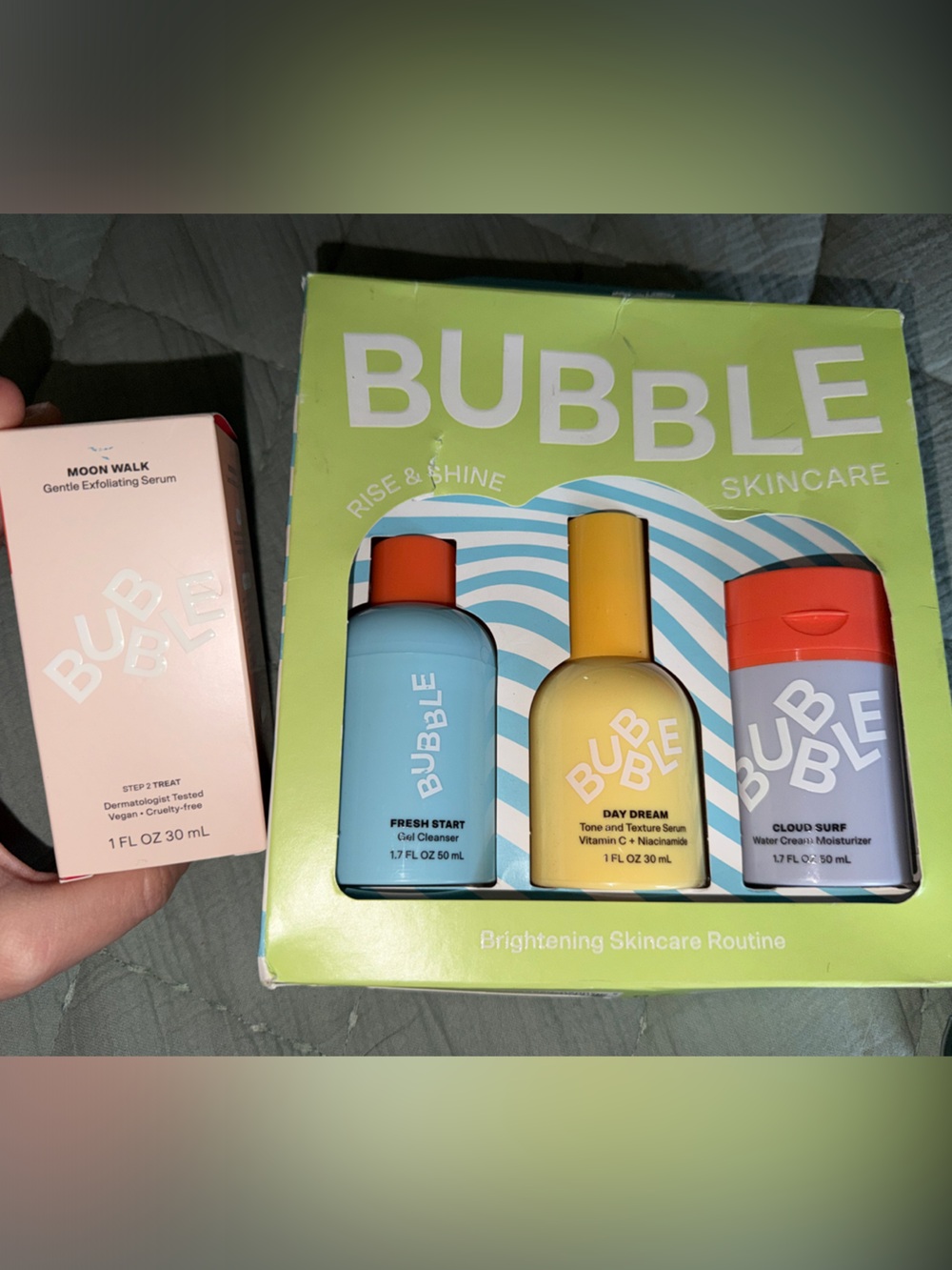 Bubble Skincare Rise & Shine Cleanser & Treatment Set - Blue, Yellow, Lavender